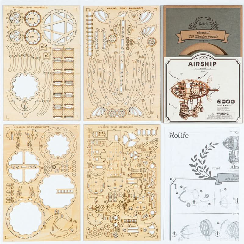 Robotime – Luftschiff | 3D Holzpuzzle
