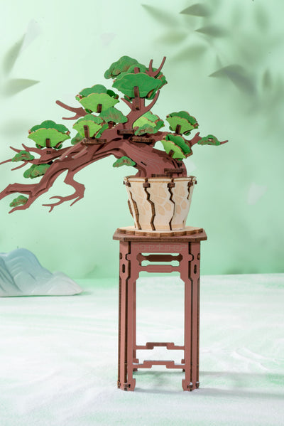 Robotime – Immergrüner Kiefern-Bonsai | 3D Holzpuzzle