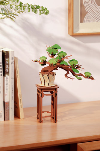 Robotime – Immergrüner Kiefern-Bonsai | 3D Holzpuzzle
