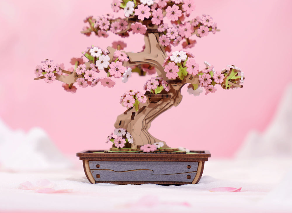 Robotime – Kirschblüten-Bonsai | 3D Holzpuzzle