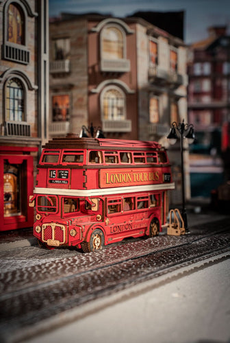 Robotime – Londoner Doppeldeckerbus | 3D Holzpuzzle