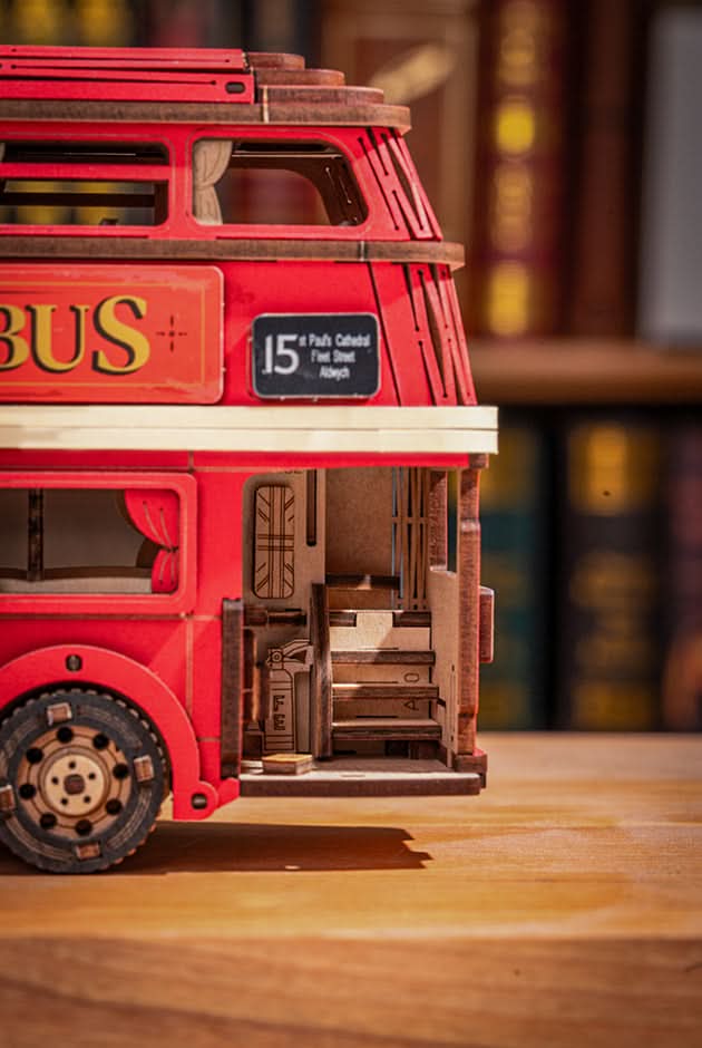 Robotime – Londoner Doppeldeckerbus | 3D Holzpuzzle
