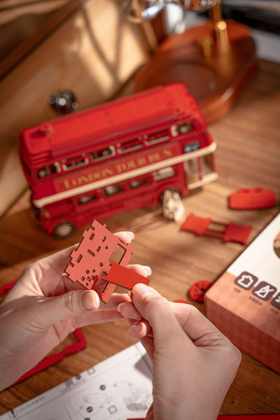 Robotime – Londoner Doppeldeckerbus | 3D Holzpuzzle