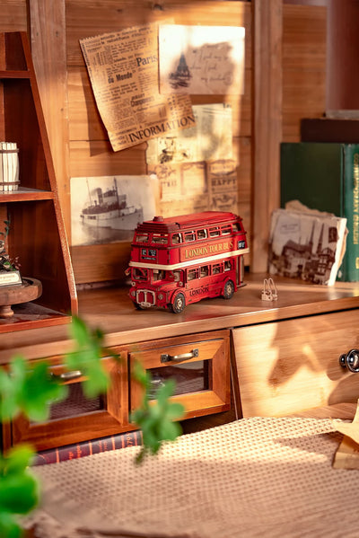 Robotime – Londoner Doppeldeckerbus | 3D Holzpuzzle
