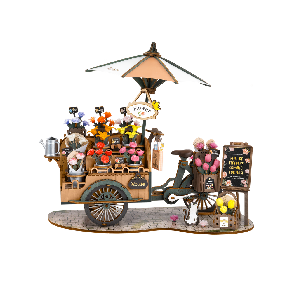 Robotime – Blütenwagen | 3D Holzpuzzle