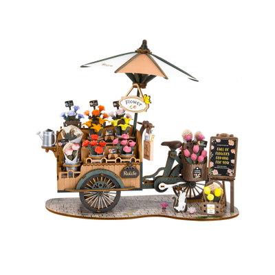 Robotime – Blütenwagen | 3D Holzpuzzle