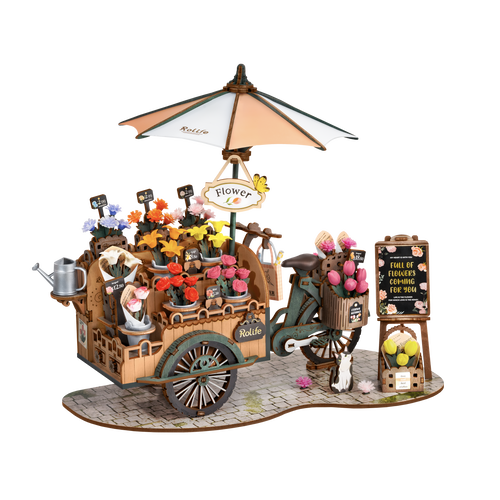 Robotime – Blütenwagen | 3D Holzpuzzle