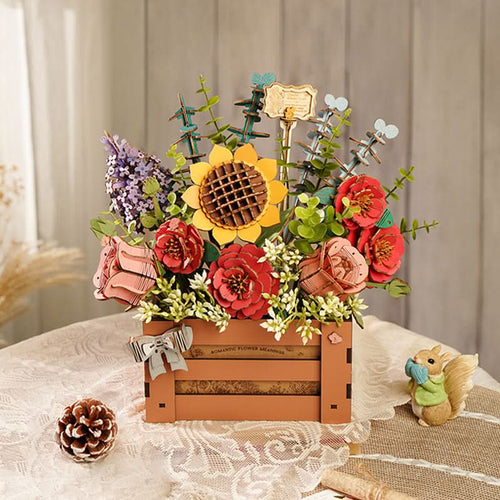 Robotime – Blumenbox Aus Holz | 3D Holzpuzzle