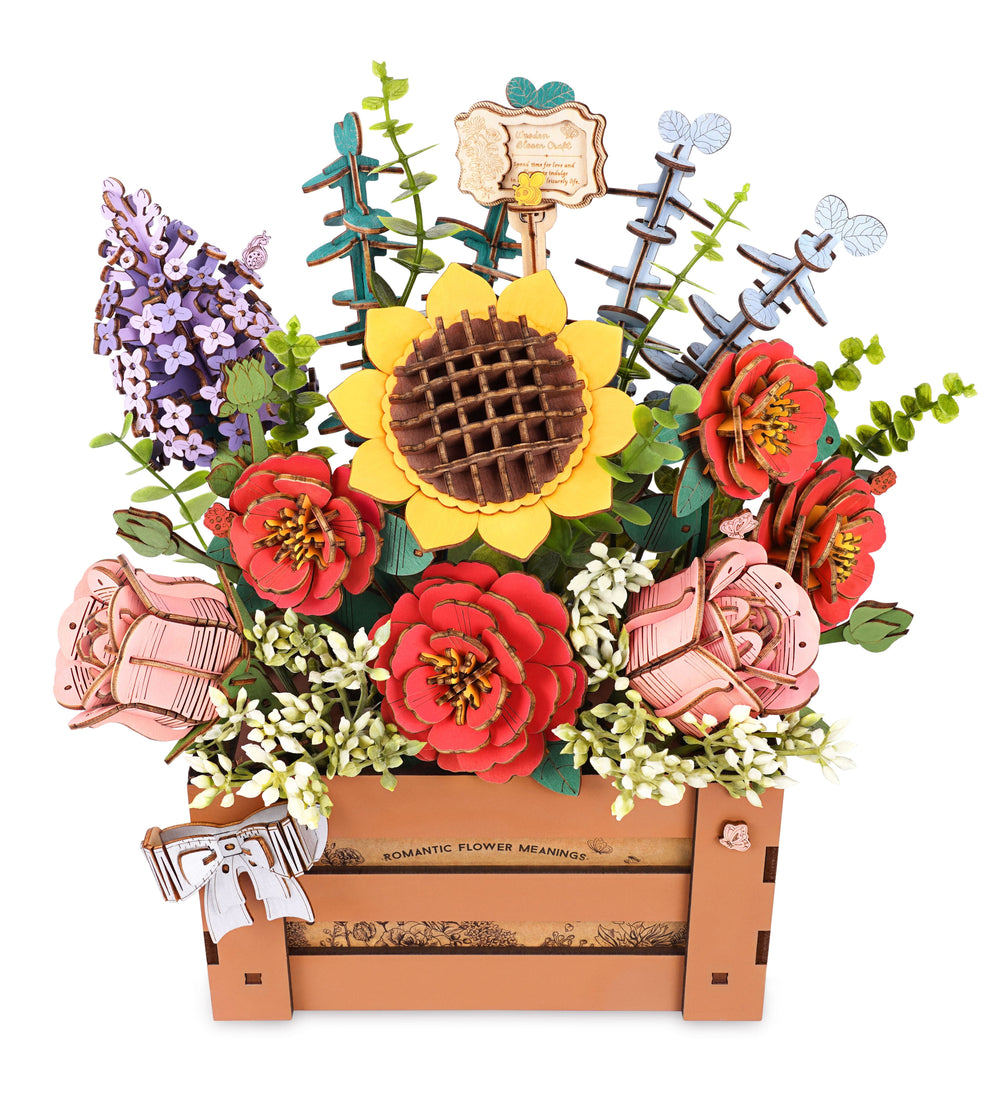 Robotime – Blumenbox Aus Holz | 3D Holzpuzzle