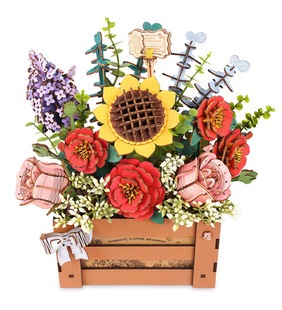 Robotime – Blumenbox Aus Holz | 3D Holzpuzzle