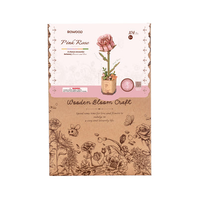 Robotime – Pinke Rose | 3D Holzpuzzle