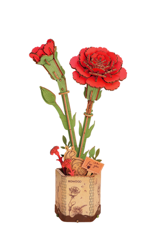 Robotime – Rote Nelke | 3D Holzpuzzle