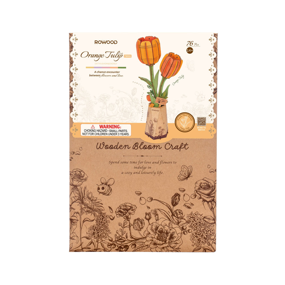 Robotime – Orange Tulpe | 3D Holzpuzzle