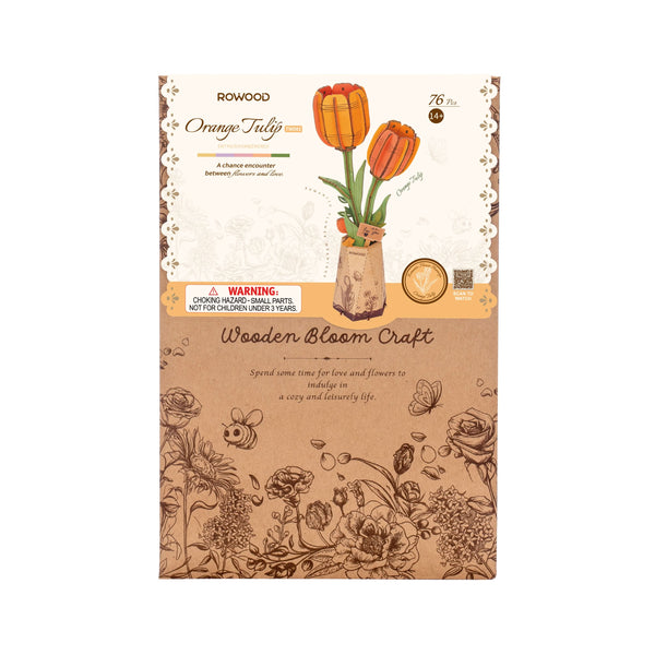 Robotime – Orange Tulpe | 3D Holzpuzzle