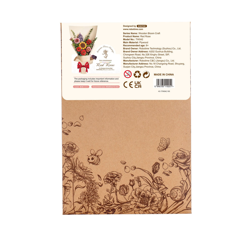 Robotime – Rote Rose | 3D Holzpuzzle
