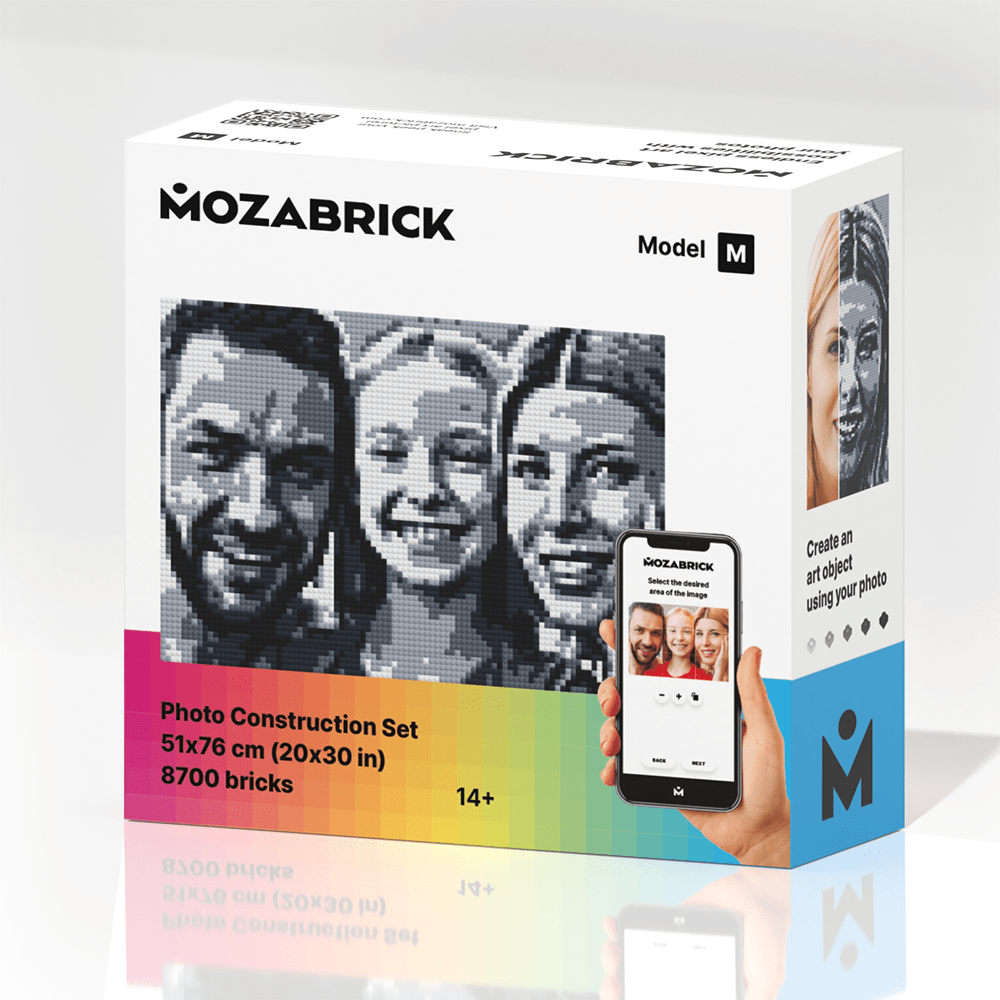 Mozabrick – Mozabrick Schwarz Weiß | 3D Holzpuzzle - Lama Welt