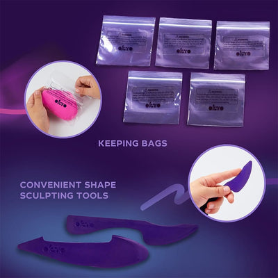 OKTO – 24 Weiß - Und Pastellfarben Set Mit Lufttrockner - Ton | 3D Holzpuzzle - Lama Welt