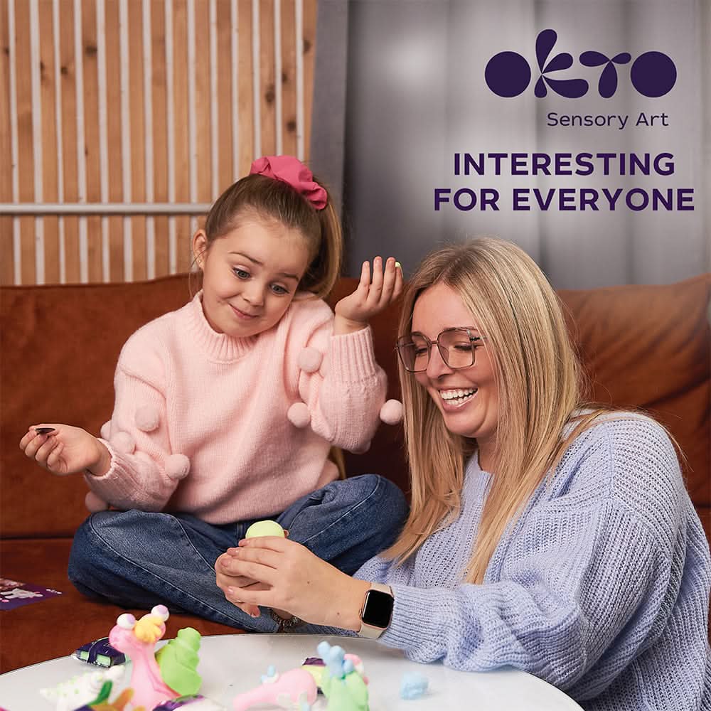 OKTO – 24 Weiß - Und Pastellfarben Set Mit Lufttrockner - Ton | 3D Holzpuzzle - Lama Welt