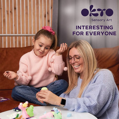 OKTO – 24 Weiß - Und Pastellfarben Set Mit Lufttrockner - Ton | 3D Holzpuzzle - Lama Welt