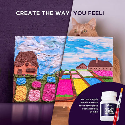 OKTO – Diy 3D Malerei Kreatives Set ”Blumenbeete In Holland” 30*40 Сm | 3D Holzpuzzle - Lama Welt