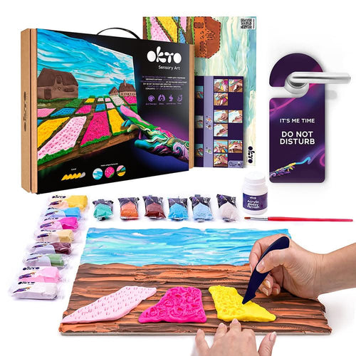 OKTO – Diy 3D Malerei Kreatives Set ”Blumenbeete In Holland” 30*40 Сm | 3D Holzpuzzle - Lama Welt