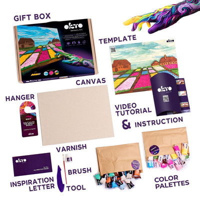 OKTO – Diy 3D Malerei Kreatives Set ”Blumenbeete In Holland” 30*40 Сm | 3D Holzpuzzle - Lama Welt