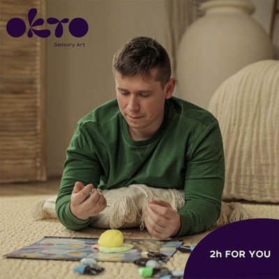 OKTO – Diy 3D Malerei Kreatives Set ”Sternennacht” 30*40 Сm | 3D Holzpuzzle - Lama Welt