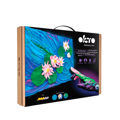 OKTO – Diy 3D Malerei Kreatives Set ”Wasserlilien” 30*40 Сm | 3D Holzpuzzle - Lama Welt