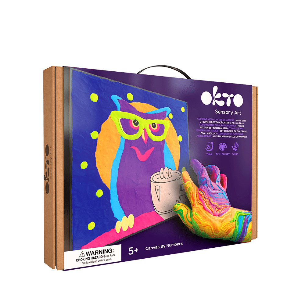 OKTO – Eule Knetset Zum Ausmalen 30*30 Cm | 3D Holzpuzzle - Lama Welt