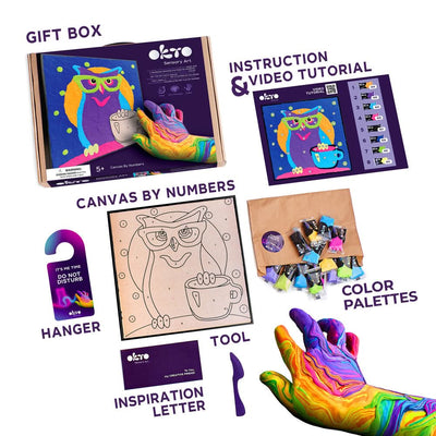 OKTO – Eule Knetset Zum Ausmalen 30*30 Cm | 3D Holzpuzzle - Lama Welt