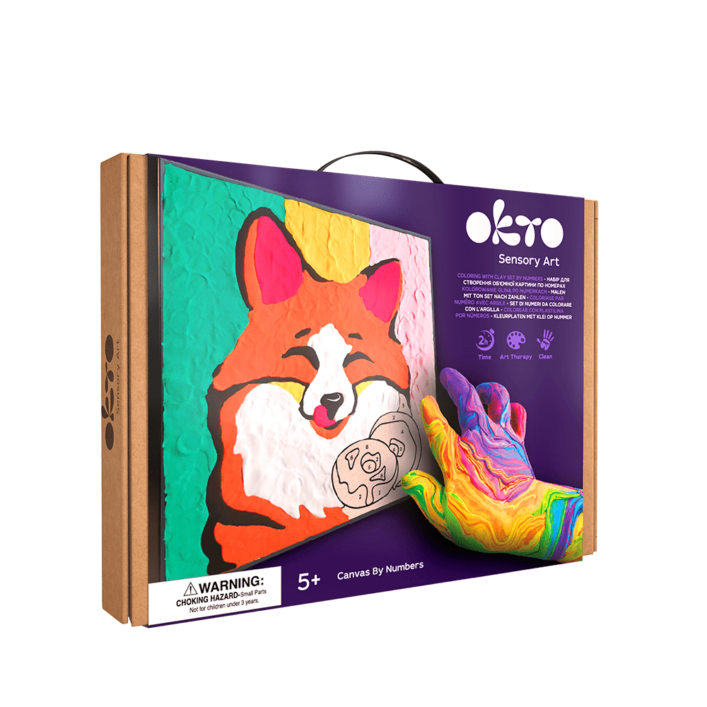 OKTO – Fuchs Knetset Zum Ausmalen 30*30 Cm | 3D Holzpuzzle - Lama Welt