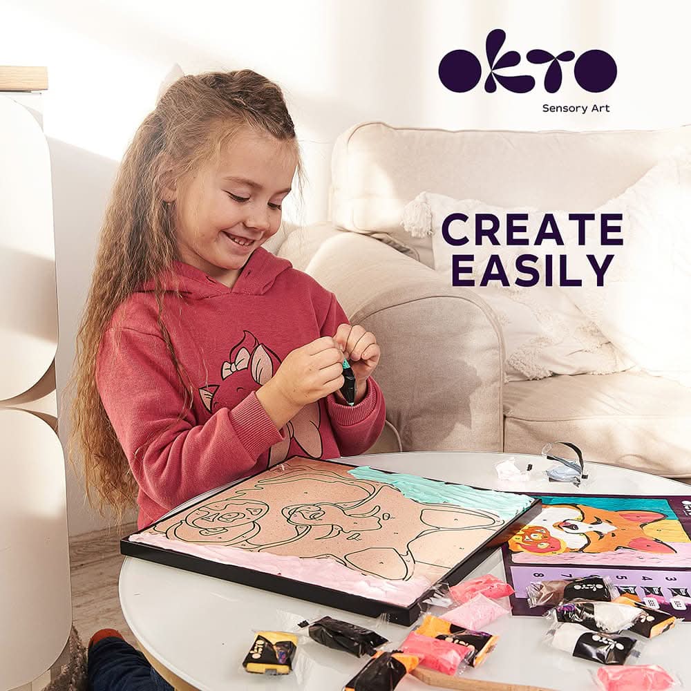 OKTO – Fuchs Knetset Zum Ausmalen 30*30 Cm | 3D Holzpuzzle - Lama Welt