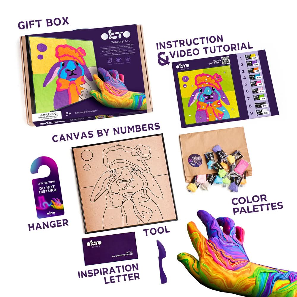 OKTO – Kaninchen Knetset Zum Ausmalen 30*30 Cm | 3D Holzpuzzle - Lama Welt