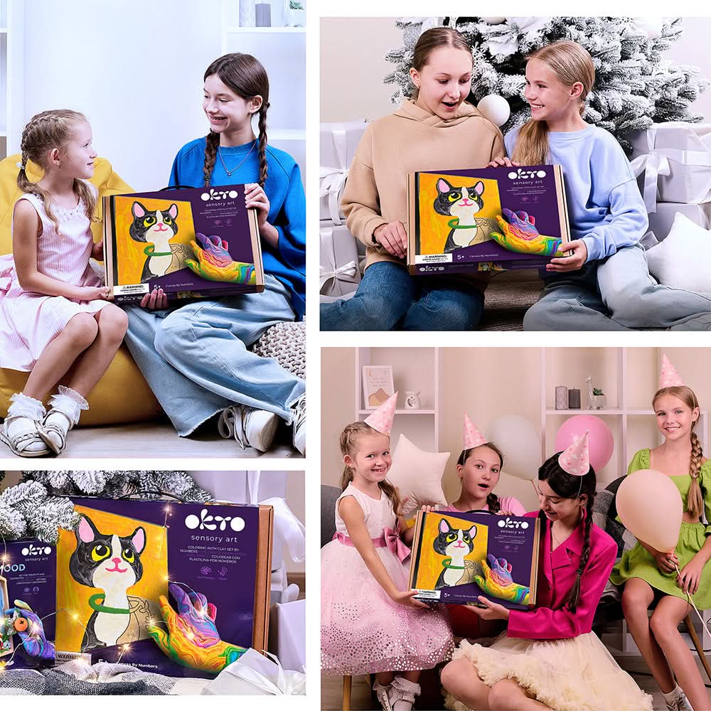 Okto l DIY 3D Malerei Set "Katze" | Knet - Art - Lama Welt
