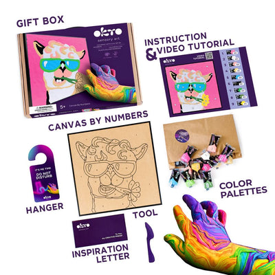 Okto l DIY 3D Malerei Set "Lama" | Knet - Art - Lama Welt