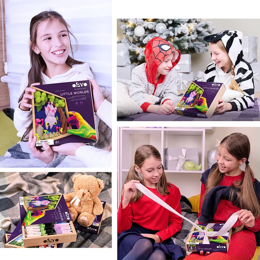 Okto l DIY 3D Malerei Set "Little Worlds Bat" | Knet - Art - Lama Welt