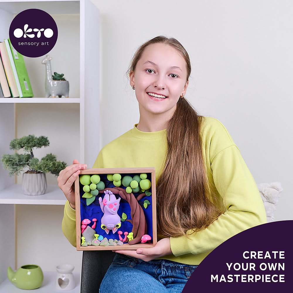 Okto l DIY 3D Malerei Set "Little Worlds Bat" | Knet - Art - Lama Welt