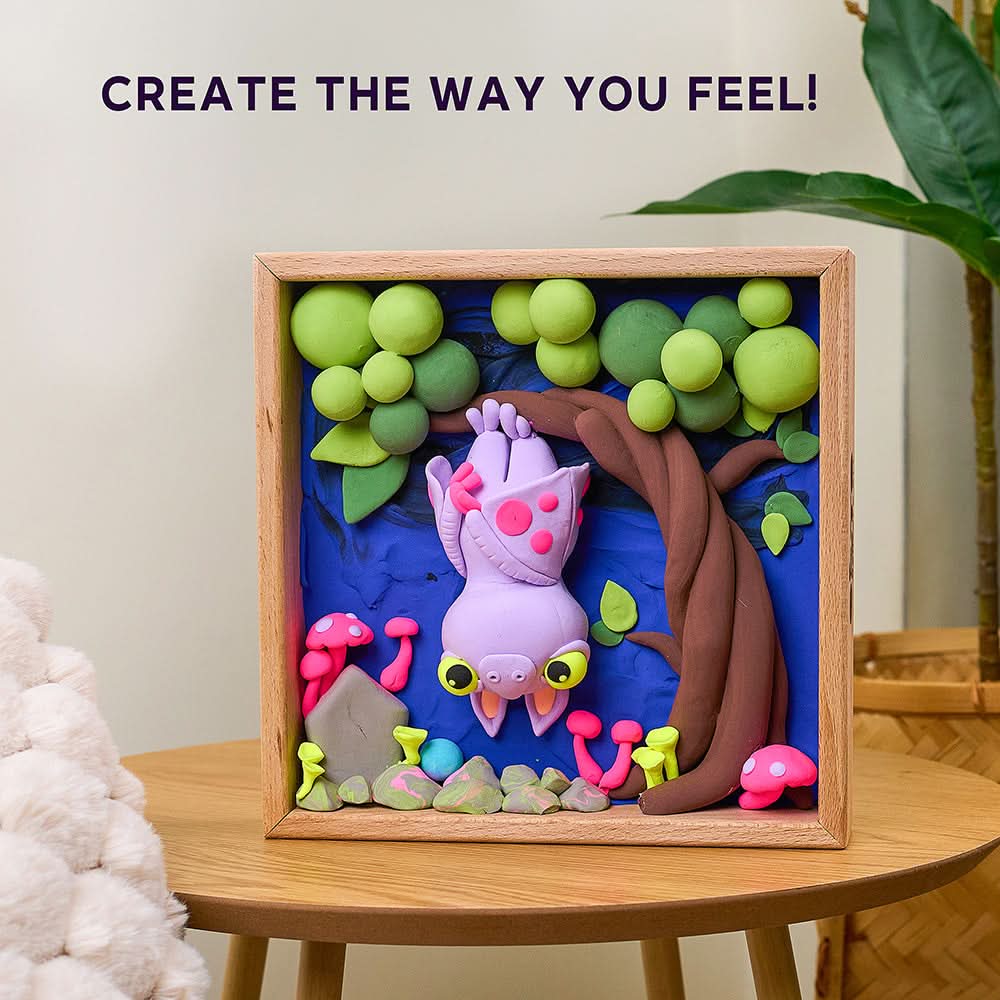 Okto l DIY 3D Malerei Set "Little Worlds Bat" | Knet - Art - Lama Welt