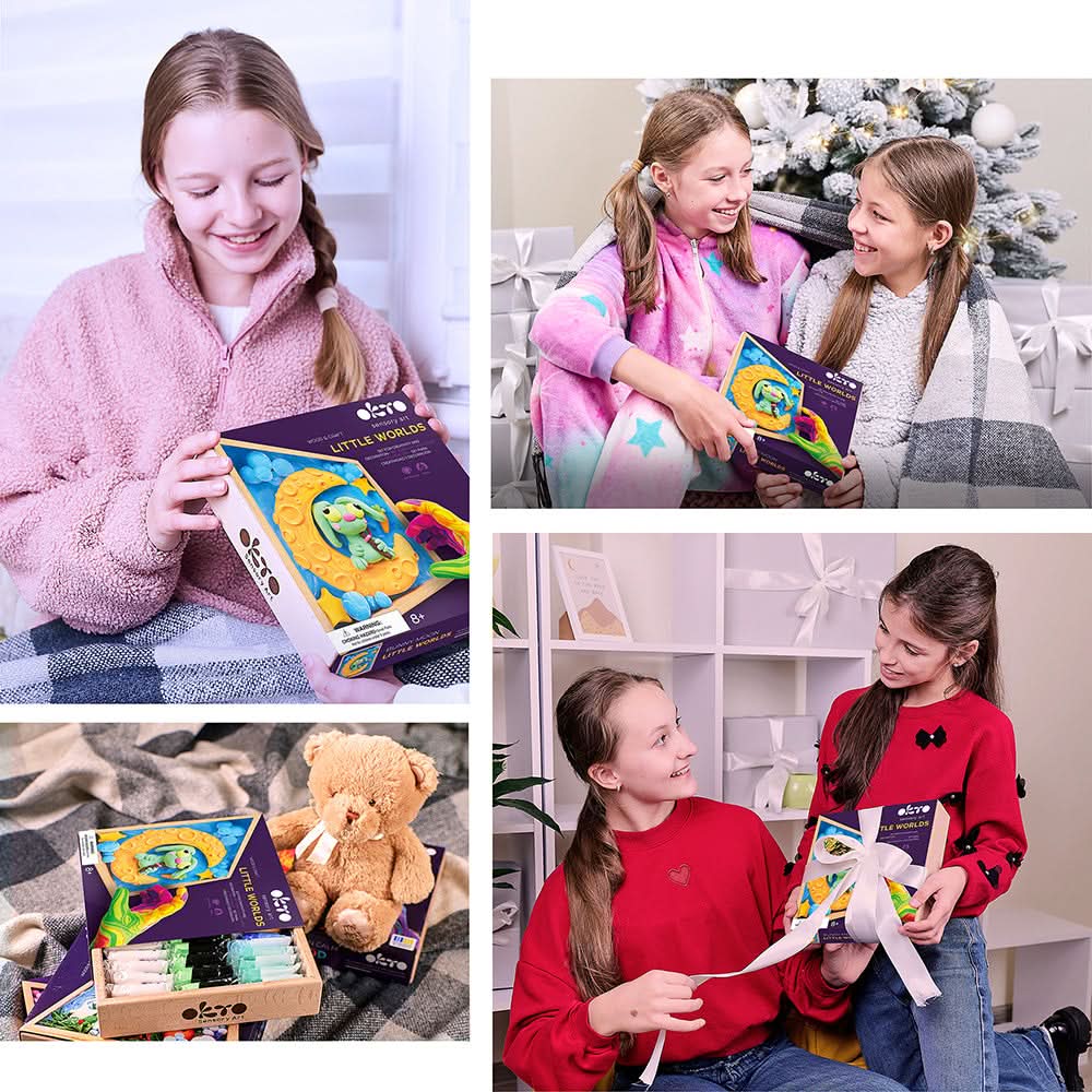 Okto l DIY 3D Malerei Set "Little Worlds Bunny on the Moon" | Knet - Art - Lama Welt