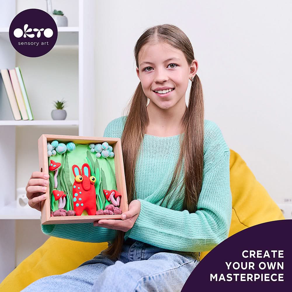 Okto l DIY 3D Malerei Set "Little Worlds Troll" | Knet - Art - Lama Welt