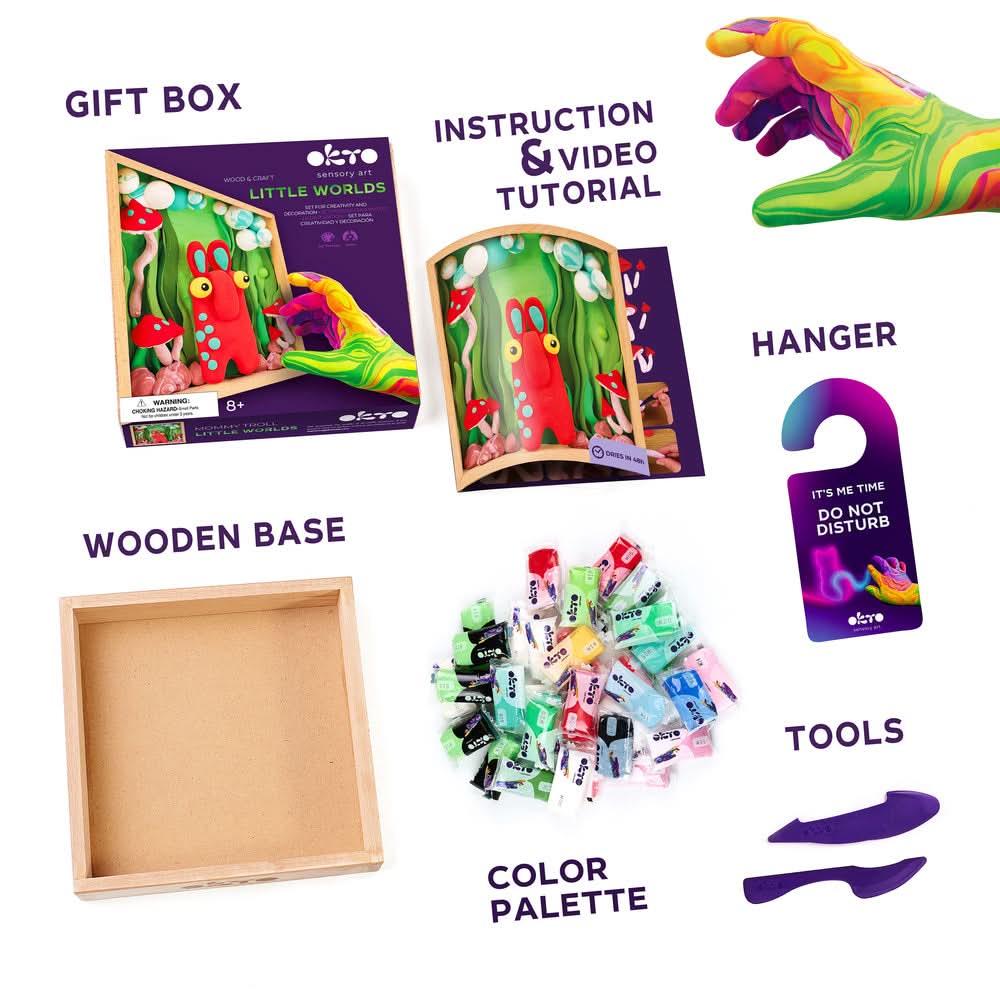 Okto l DIY 3D Malerei Set "Little Worlds Troll" | Knet - Art - Lama Welt