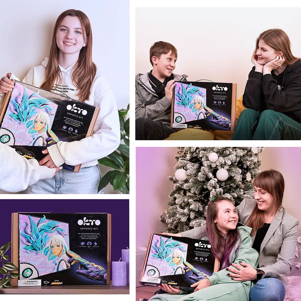 Okto l DIY 3D Malerei Set "Manga Air" | Knet - Art - Lama Welt