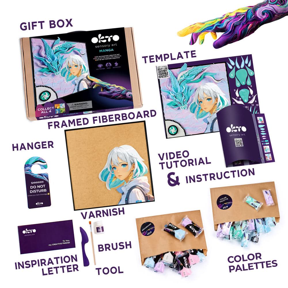 Okto l DIY 3D Malerei Set "Manga Air" | Knet - Art - Lama Welt