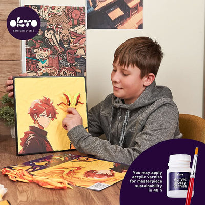 Okto l DIY 3D Malerei Set "Manga Fire" | Knet - Art - Lama Welt