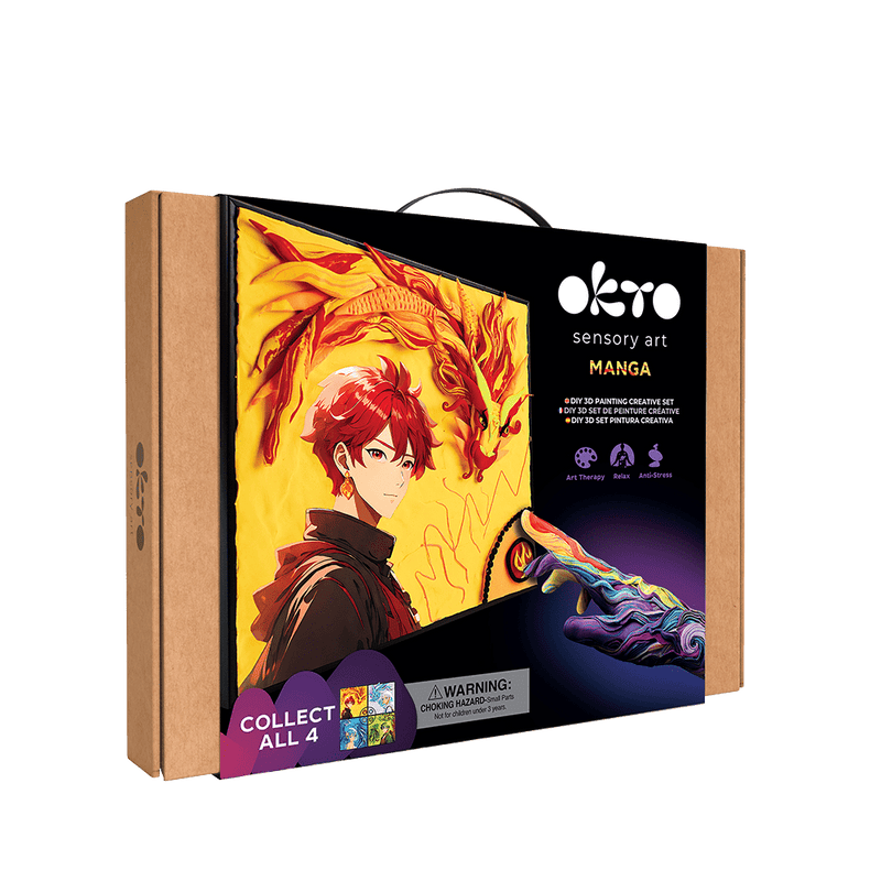 Okto l DIY 3D Malerei Set "Manga Fire" | Knet - Art - Lama Welt