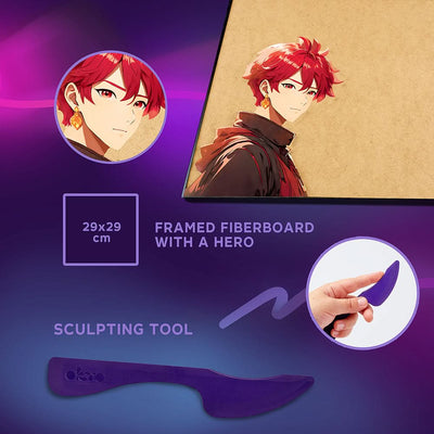 Okto l DIY 3D Malerei Set "Manga Fire" | Knet - Art - Lama Welt