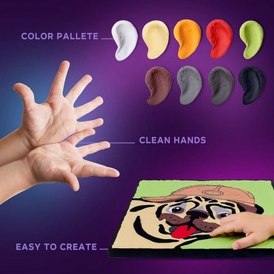 Okto l DIY 3D Malerei Set "Mops" | Knet - Art - Lama Welt