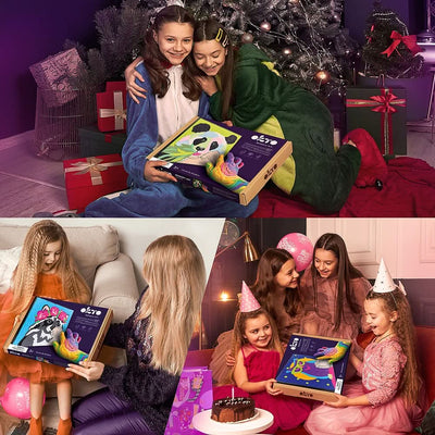 OKTO – Waschbär Knetset Zum Ausmalen 30*30 Cm | 3D Holzpuzzle - Lama Welt