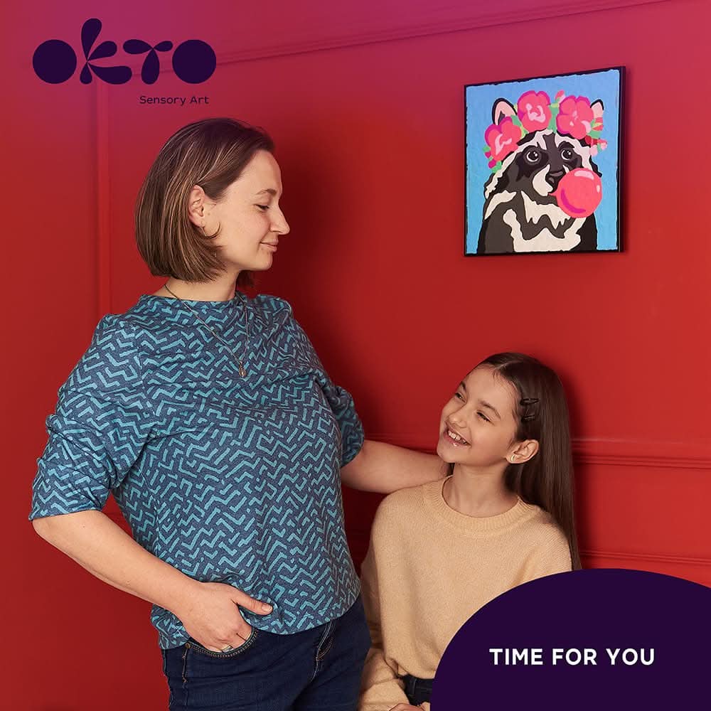 OKTO – Waschbär Knetset Zum Ausmalen 30*30 Cm | 3D Holzpuzzle - Lama Welt