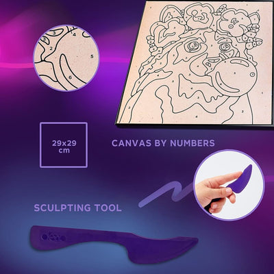 OKTO – Waschbär Knetset Zum Ausmalen 30*30 Cm | 3D Holzpuzzle - Lama Welt